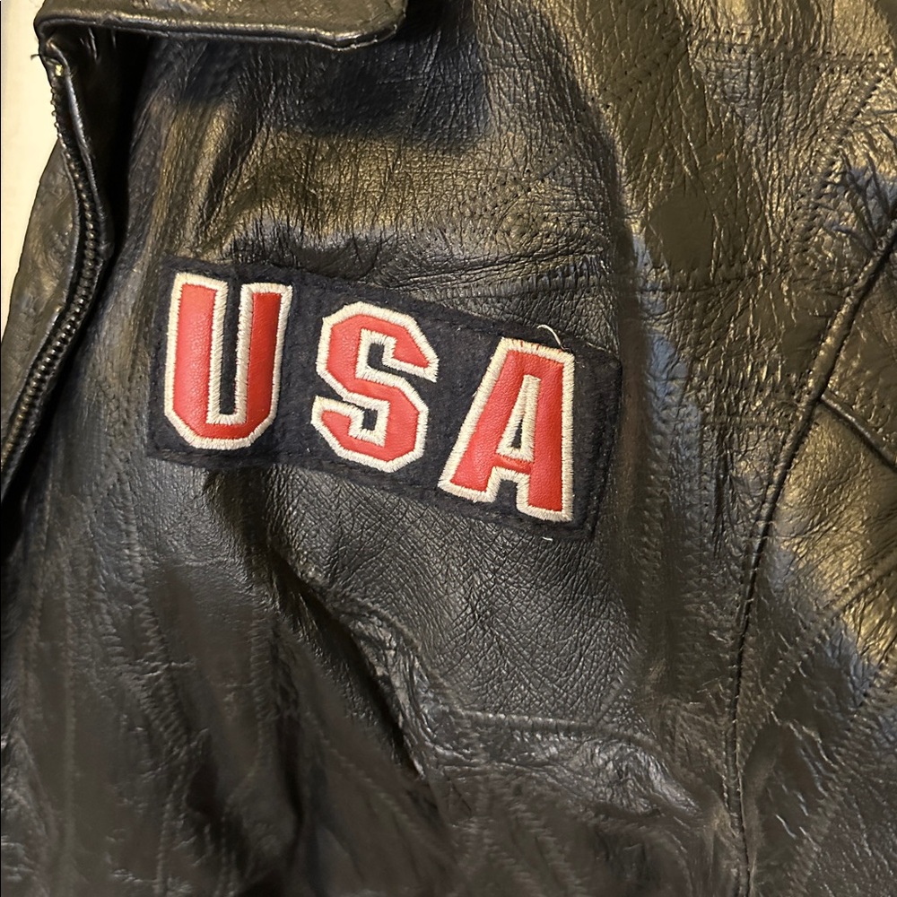 Legacy Americana Leather Patchwork Jacket USA Eag… - image 5